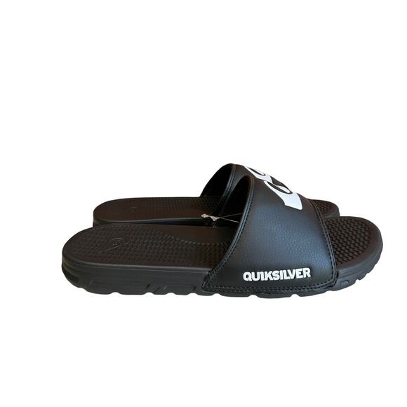 Quiksilver black beach slides sandals 8 - Picture 2 of 3
